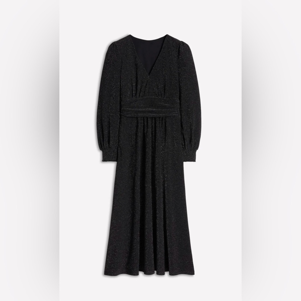 Boden Daphne Metallic Midi Dress in Black - Picture 7 of 12